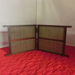 ミニ2連アクセント引き立て役屏風 燻し竹使用ミニインテリア