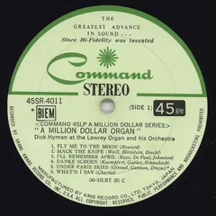 LP/GF Dick Hyman A Million Dollar Organ 45SR4011 COMMAND Japan /00400