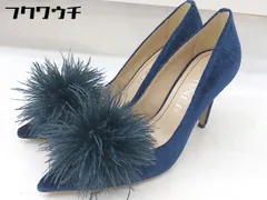 ◇ WERNER ワーナー ポインテッドトゥ ハイヒール パンプス サイズ38 ネイビー レディース  【中古】 【1112280005428】