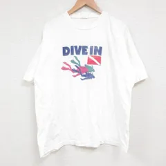 L/古着 半袖 Tシャツ メンズ ダイビング クルーネック 白 ホワイト 25jun14 中古