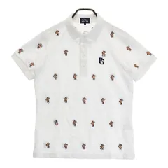 サイズ：4 PEARLY GATES パーリーゲイツ  半袖ポロシャツ ホットドッグ刺繍総柄 ホワイト系 [240101217284]# ゴルフウェア メンズ