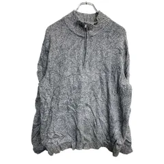 Calvin Klein ニット セーター XXLサイズ カルバンクライン ハーフジップ グレー コットン 古着卸 アメリカ仕入 t2411-3335