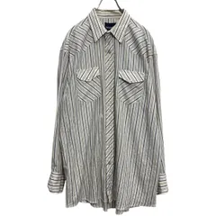 Wrangler 長袖 ストライプ ウエスタンシャツ 2XL～ ホワイト ベージュ ブラック 古着卸 アメリカ仕入 a702-5845