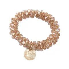 パールヘアバンド クリスタルヘアクリップ ダイヤモンドポニーテールホルダー ヘアバンド兼ブレスレット パール編みヘアクリップ ポニーテールホルダー ヘアアクセサリー ヘアアクセサリー（シャンパンカラー）