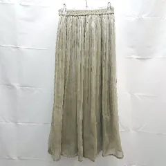 ◇ Couture　Brooch クチュールブローチ シンプル　綺麗め ロング丈 フレア スカート サイズ38 モスグリーン レディース E  【1303090012816】のサムネイル