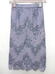 ◇ PROPORTION BODY DRESSING レース 花柄 膝下丈 タイト スカート サイズ2 ネイビー系 レディース P  【1408200045279】
