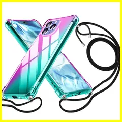 【新着商品】iPhone13 Pro ケース クリア ショルダーストラップ TPU 透明 カバー 耐衝撃 軽量 薄型 スマホショルダー]スマホショルダー 肩掛け 紐付き 斜めがけ アイフォン13 PRO ケース ピンク- 08007-13P-03