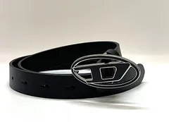 DIESEL ブラック ベルト ロゴバックル DIESEL (ディーゼル) ロゴバックルレザーベルト ブラック - メルカリ