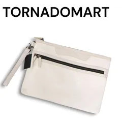 【新品 未使用】 TORNADOMART トルネードマート クロコ型押し★ 2WAY クラッチバッグ ショルダー バッグ Sz.F　メンズ 白