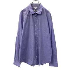 Calvin Klein 長袖 チェックシャツ XL パープル系 カルバンクライン ボタン コットン100% 無地シャツ シンプル 春物 a710-5564のサムネイル