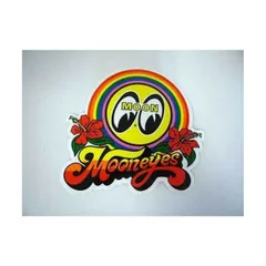 ムーンアイズ　MOONEYES　Rainbow Decal /　ムーンレインボーデカール　ステッカー シール 車 バイク アメリカン雑貨