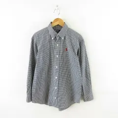 ポロ バイ ラルフローレン Polo by Ralph Lauren ボタンダウンシャツ ギンガムチェック 長袖 紺 白 150 *A55 