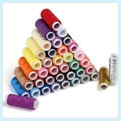 LIHAO 手縫い系 100%ポリエステル素材常備糸 ソーイング糸 39色セット 裁縫 手芸 刺繍用糸 約200メートル