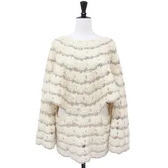 JUNYA WATANABE COMME des GARCONS ジュンヤワタナベ コムデギャルソン ニット ポンチョ オフホワイト 白 サイズ:FREE / 変形 ラメ ローゲージ ウール AD2004 / トップス セーター / 日本製【レディース】のサムネイル