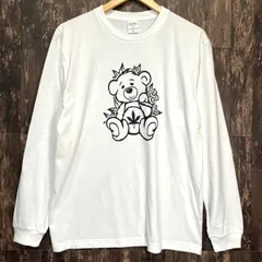 テディベア大麻・HIPHOP・レゲエ・舐達磨420・ロングTシャツ・白