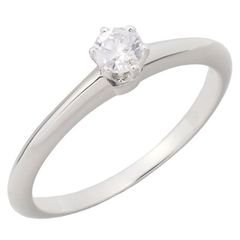 ティファニー TIFFANY&Co. ダイヤモンド/0.20ct G-VS2-Very Good ソリティア リング 15号 Pt950 仕上済