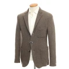【中古】バレナ BARENA ウールナイロン チェック ニットジャケット ブラウンxダークグレー系【サイズ46】【メンズ】のサムネイル