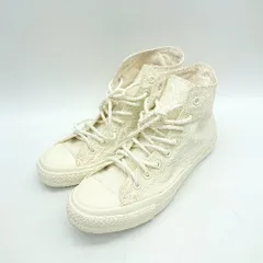 ◇ Θ CONVERSE コンバース ロゴ装飾 オールスター ハイカットスニーカー サイズ26 アイボリー レッド メンズ E  【1410290019054】