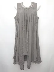 ◇ COMME CA ISM コムサイズム ノースリーブ ミニ丈 ワンピース サイズL グレー レディース P  【1407260001225】