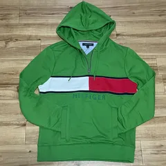 TOMMY HILFIGER USA トミーヒルフィガー HALF ZIP プルオーバーパーカー AppleGreen