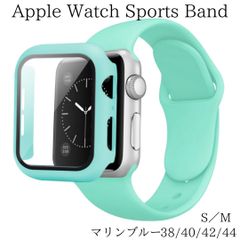 Apple Watch アップルウォッチ ケース ラバーバンド マリンブルー