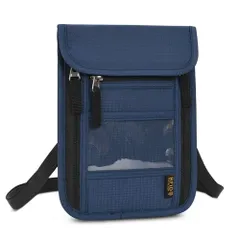 ☆ ネイビー ☆ パスポートケース 首下げ スキミング防止キュリティポーチ パスポートケース 首下げ マルチケース セキュリティポーチ パスポートカバー セキュリティケース 収納ポケット 海外旅行 出張 首掛け 海外 トラベル スキミング防止 男女兼用