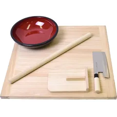 そば打ちセット 8点セット まな板(日本橋木屋) 麺切り包丁(関鍔蔵) 美品 Amazon | ［そば打ちキット］［お箸工場］日本製 そば打ちセット