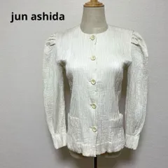 jun ashida ジュンアシダ アイボリー ノーカラージャケット 7 伸縮性