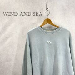 WIND AND SEA ウィンダンシー WDS-21S-TPS-02 スウェット トレーナー トップス コットン ロゴ M ブルー メンズ