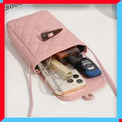 新品 スマホショルダー キルティングバッグ ミニポシェット サブバッグ 縦型 PUレザー キルト 軽量 黒 【送料無料】