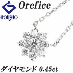 オレフィーチェ ダイヤモンド ドリナ ネックレス Pt950 Pt850 花 フラワー 植物 ボタニカル 中古 宝正 901259