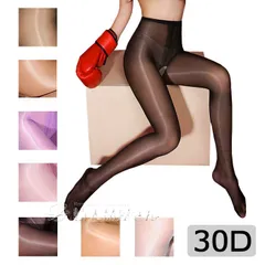光沢 パンスト オールスルー オープンクロッチ 穴あき穴開きセクシー レディース パンティストッキング グロス30デニール ラメ レースクイーン衣装コスプレ セクシーランジェリー大きいサイズ ピンク白ホワイト黒ブラック紫パープル肌色ベージュ★2