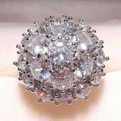 大輪ゴージャスAAA級高品質ジルコニアラウンドリング11-12号