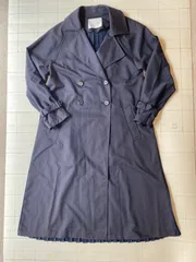 ト2508-②-5001 セシルマクビー　CECIL McBEE バックプリーツ　ロングスプリングコート　紺　M