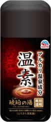 入浴剤 ギフト 温泉 温素 琥珀の湯 透明 心なごむ和漢茶の香り 600g おうち温泉 アルカリ性 とろみ湯 薬用 疲労回復 冷え性 美肌 うるおい 植物成分 温活