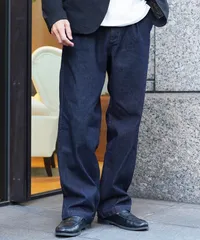 新品 未使用 JIGGYS SHOP(ジギーズショップ)ライトオンスデニムタックワイドパンツ 217822 インディゴ