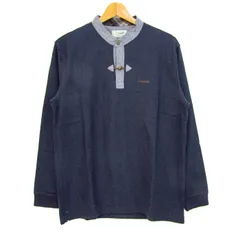 クロコダイル スウェット トレーナー トップス 裏起毛 メンズ Lサイズ ネイビー CROCODILE 【中古】