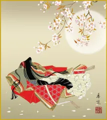 色紙  色紙掛けなし 色紙絵  和風 小町雛  モダン 掛軸 床の間 和室 おしゃれ 壁掛け 絵