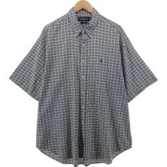 古着 ラルフローレン Ralph Lauren BLAIRE 半袖 ボタンダウン チェックシャツ メンズXL相当/eaa552702