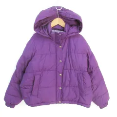 アズールバイマウジー AZUL by moussy 中綿ジャケット フード付き ミドル丈 スタンドカラー 総裏地 ジップアップ M 紫 パープル /FF2 ■MO