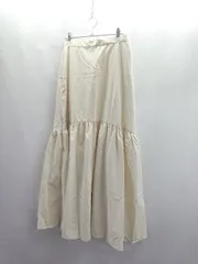 ◇ Θ LOWRYS FARM ローリーズファーム ウエストゴム マキシ丈 フレア スカート サイズF ホワイト系 レディース E  【1412090009600】