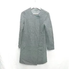 ◇ ⊇ UNIQLO ユニクロ ウール混合 長袖 ノーカラーコート サイズ7 グレー レディース E  【1502030025132】