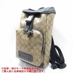 ※併売商品※◆中古状態良好◆COACH【コーチ】シグネチャーボディバッグ PVC レザー ブラック メンズ　M1080