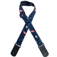 [NOELAMOUR] ギターストラップ 可愛い ストラップ ギター ベース アコギ エレキ ベルト ロック (惑星まみれ) [惑星まみれ]