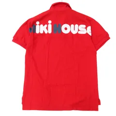 MIKI HOUSE ミキハウス 春夏 ロゴ★ バックプリント 半袖 ポロシャツ Sz.L メンズ 赤