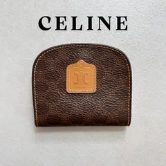 CELINE コインケース　マカダム レザー 財布 ブラウン