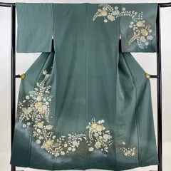 正絹訪問着　辻が花　手描き　暈し染め　(留袖、紬、袋帯なども出品)⑦ 正絹訪問着 刺繍 花蝶文 ⑦( 留袖、紬、袋帯なども出品)