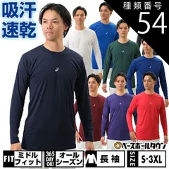 【新品未使用】 種類54:(601)エンジ/XL 野球 アンダーシャツ 長袖 丸首 ゆったり アシックス ネオリバイブ 軽量 2121A145 野球ウェア
