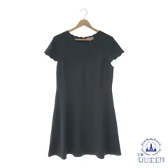 ☆美品☆ H&M エイチアンドエム ワンピース ミニ フレア 半袖 スカラップ レディース ブラック M 901-5438 送料無料 古着