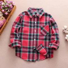 ☆ レッド ☆ 130cm ☆ シャツ lykidche3 ネルシャツ キッズ 子供 こども 子ども ジュニア 長袖 長そで チェックシャツ 秋 冬 男の子 女の子 襟付き シャツ 子供服 子ども服 可愛い かわいい カワイイ トップス 起毛 カジュアル